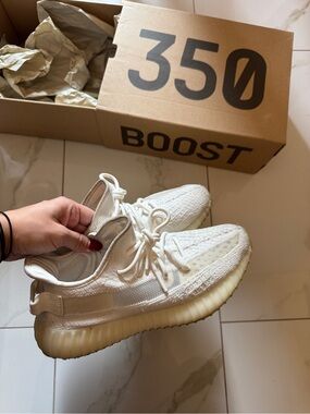 Yeezy 350 Boost V2 in Bone White Slip On Sneakers Adidas